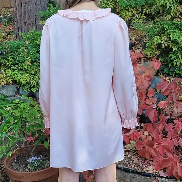 AUTHENTI-Chloé Lingerie Sleepwear/slip Dress Mini Vintage 1970s Baby Pink size L - Picture 7 of 16